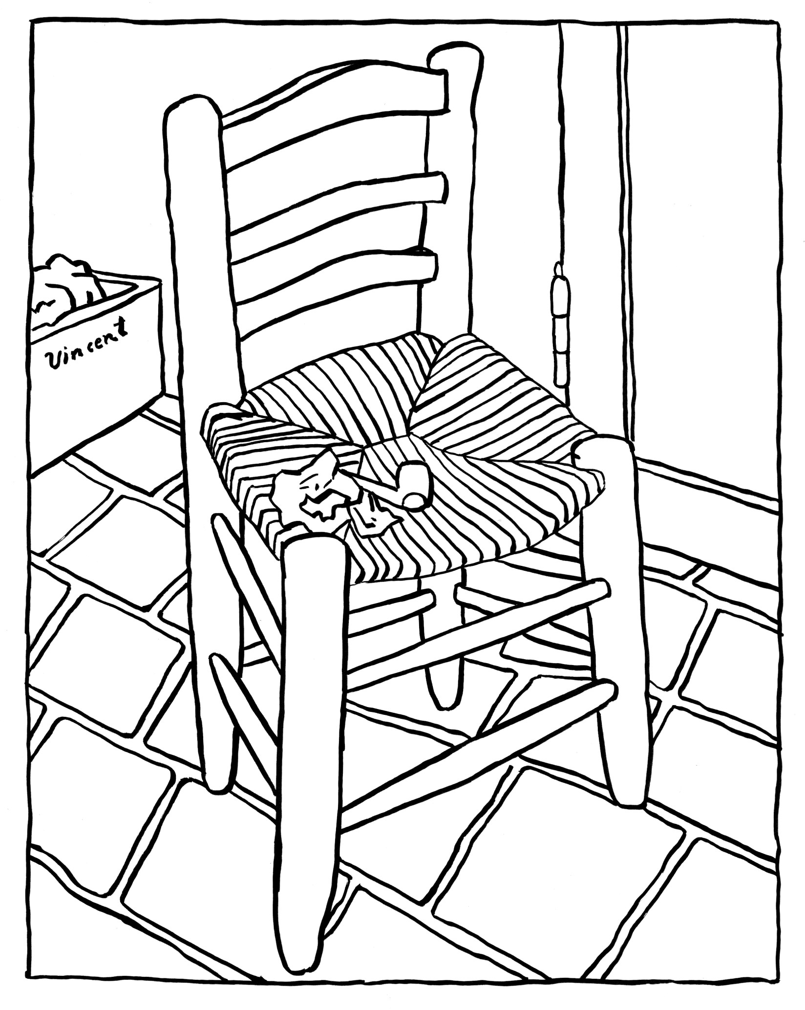 Ink Drawing after the painting by Van Gogh